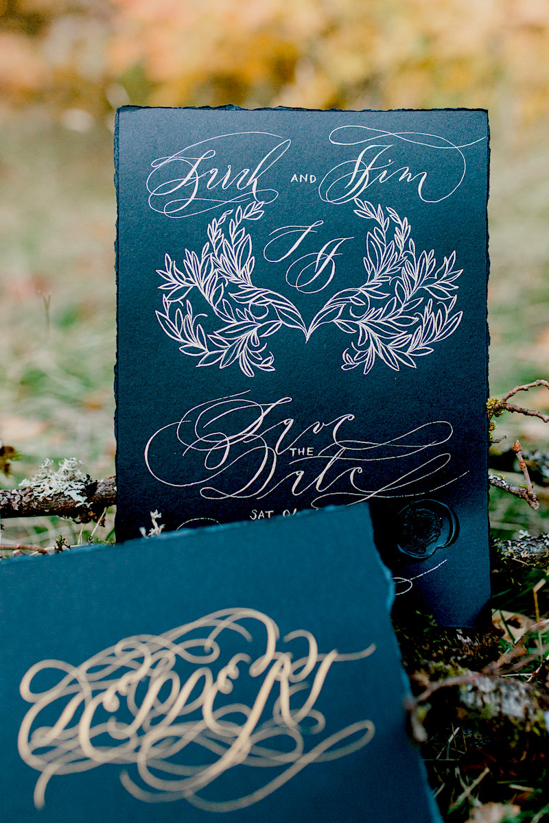 Custom Hand Painted Invitations save the date and dessert sign