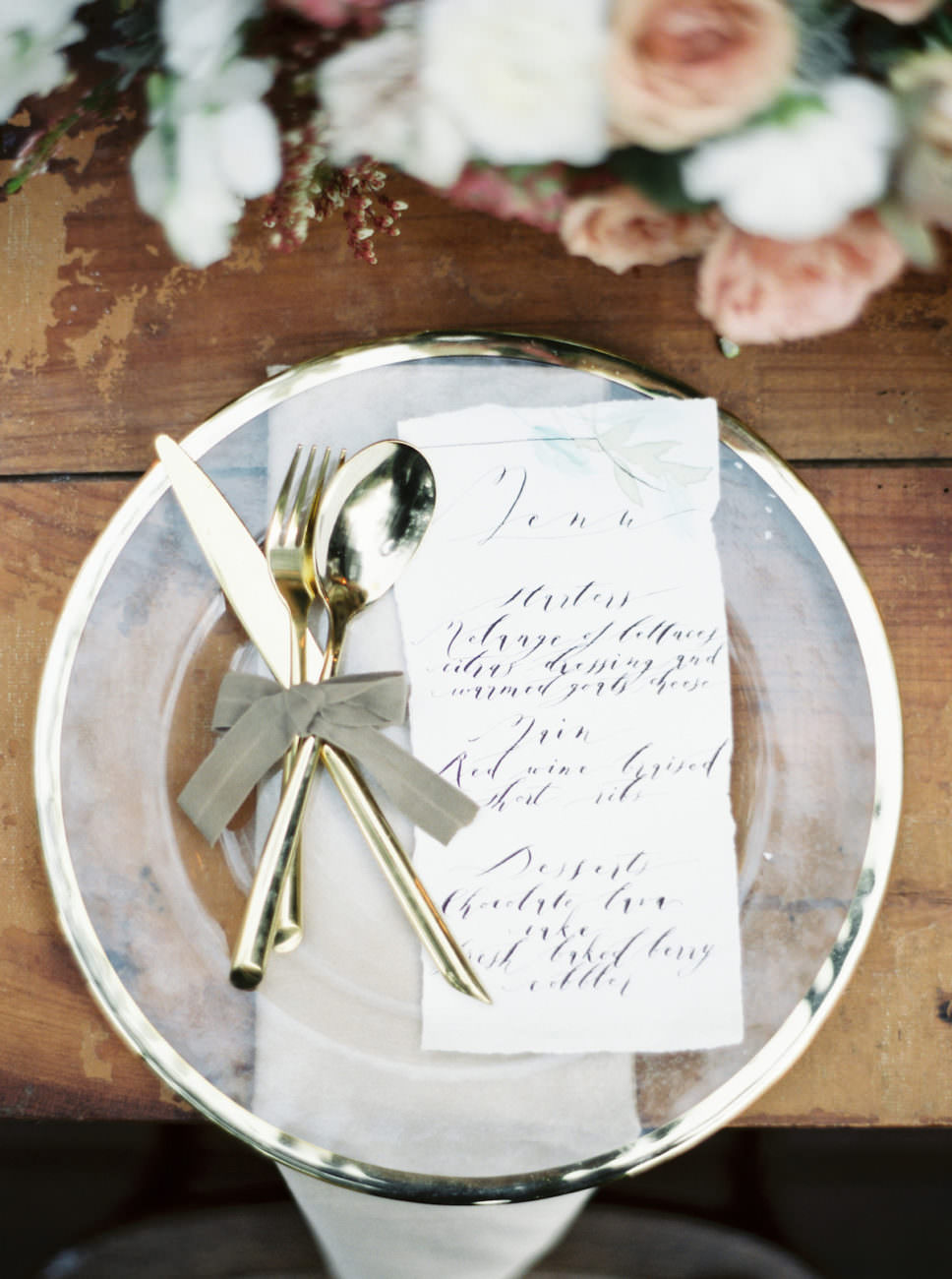 Neutral Wedding Inspiration_menu close up
