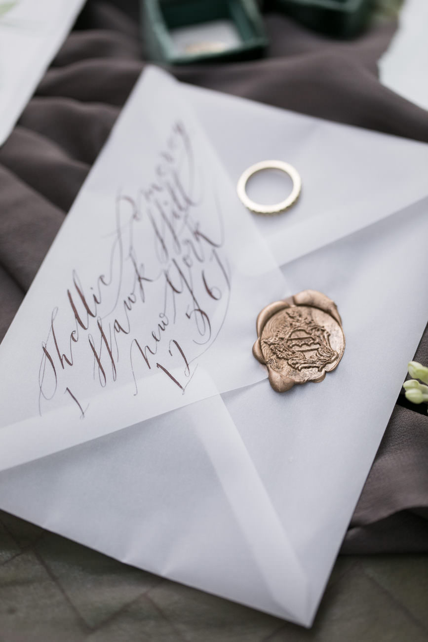 Painted Envelopes_ calligraphy on vellum envelope