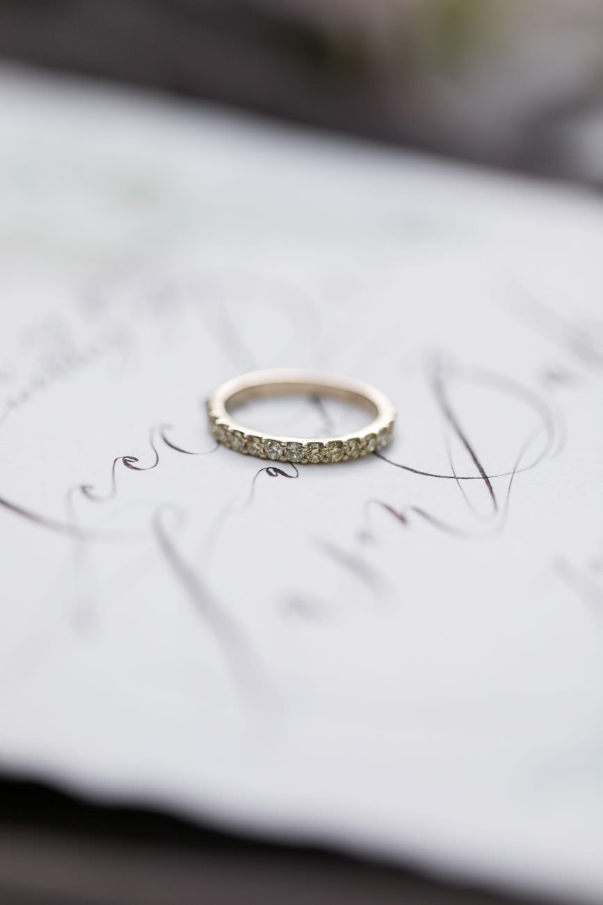 Neutral Wedding Inspiration_calligraphy with ring