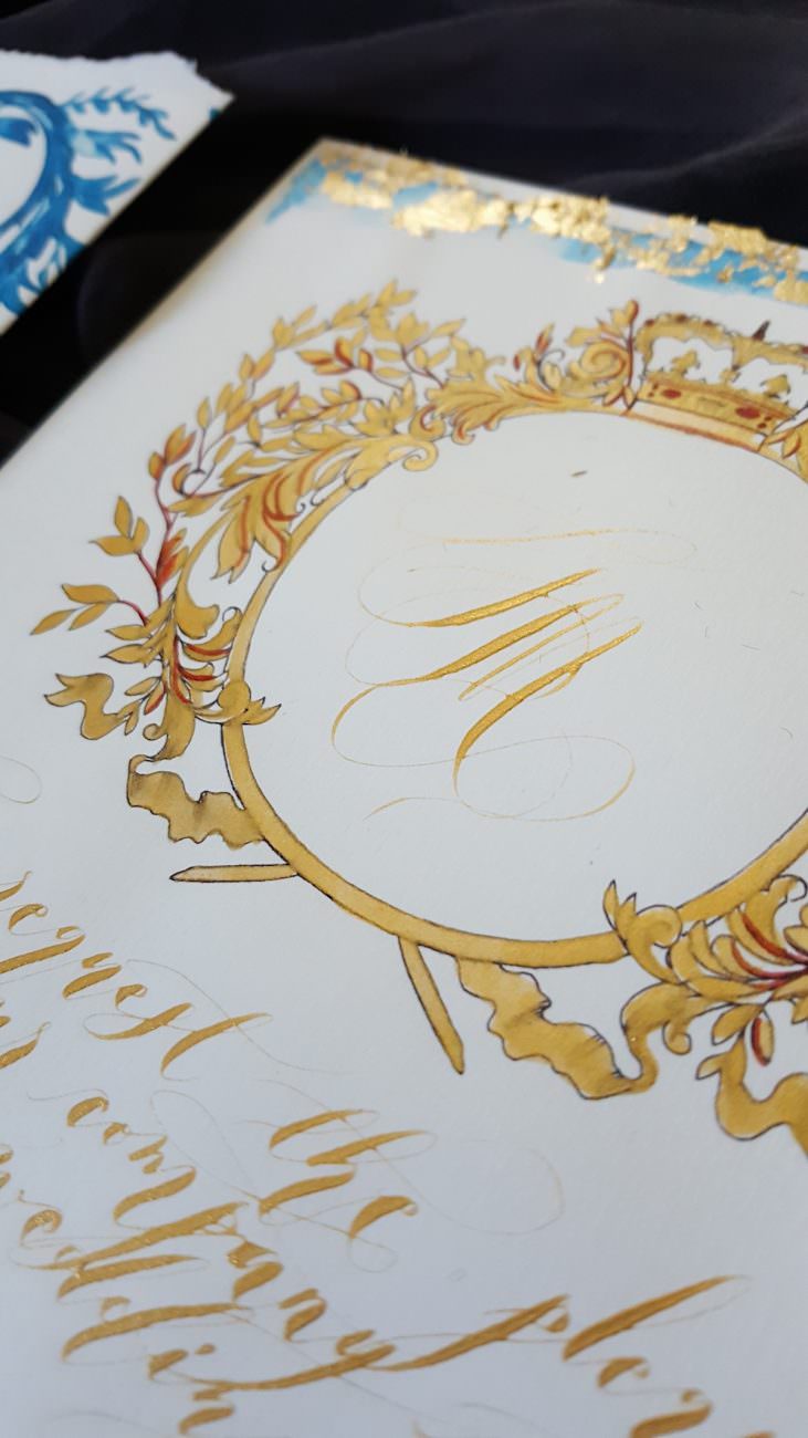 Couture Wedding Invitations monogram detail