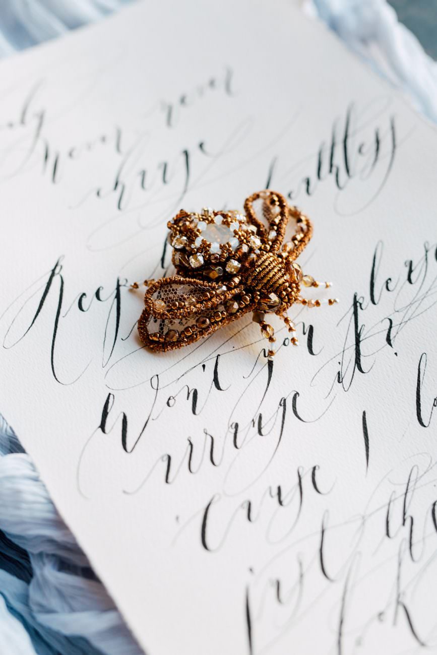 French Wedding Inspiration black calligraphy