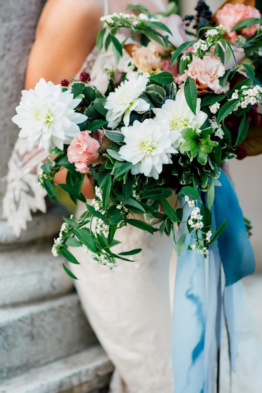 French Wedding Inspiration bouquet close up