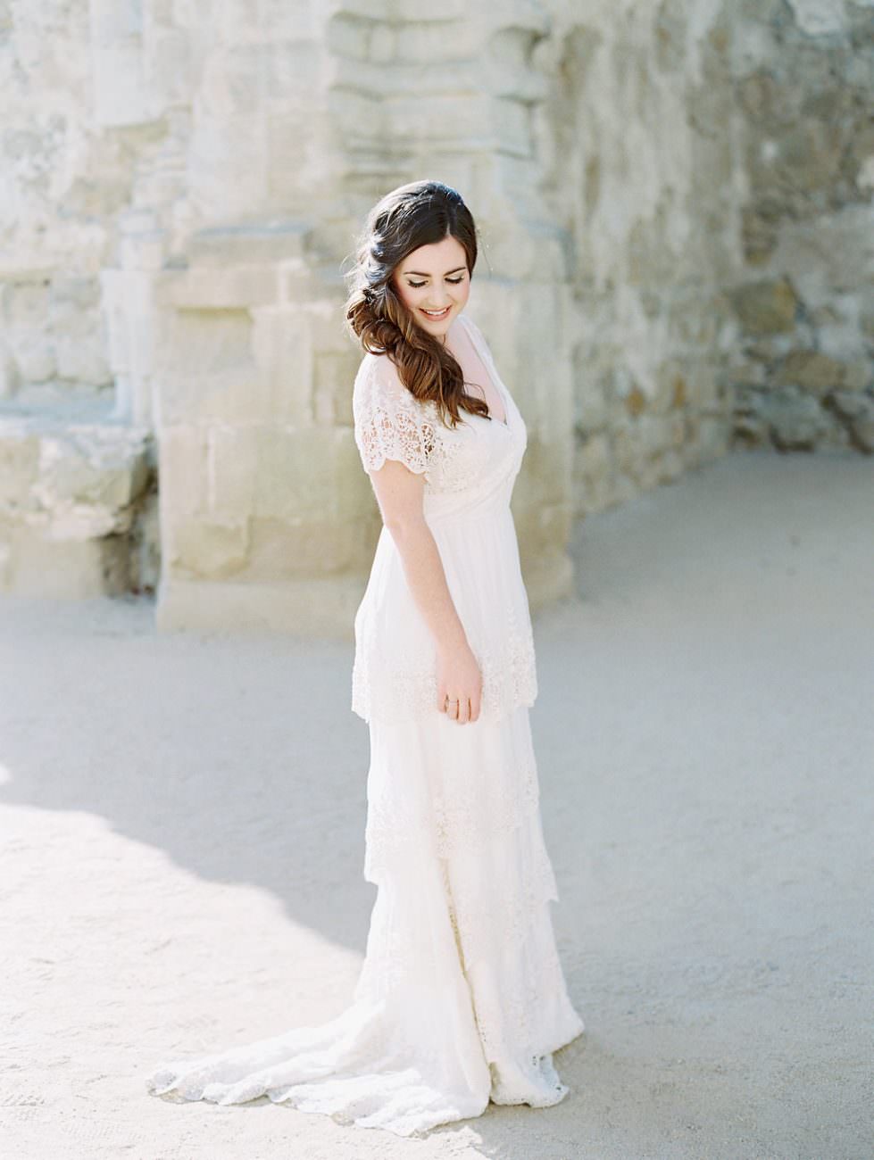 Orange Country wedding inspiration bride with dress