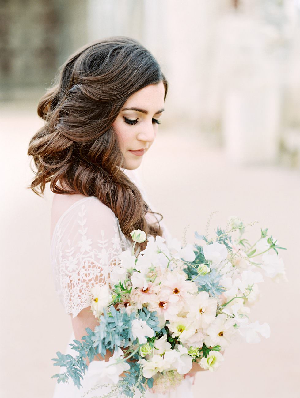 Orange Country wedding inspiration bride with florals