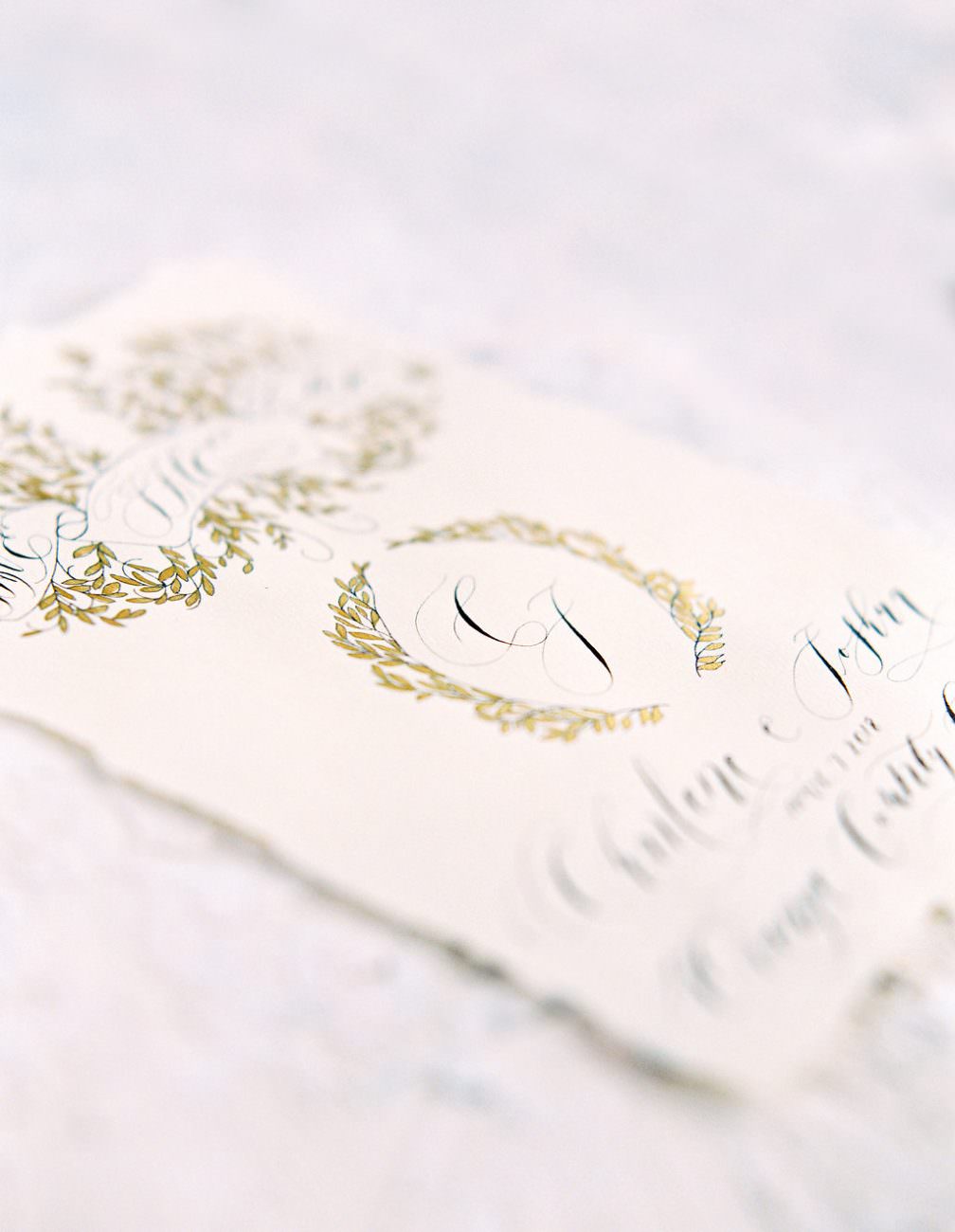 Orange Country wedding inspiration hand painted wedding invitations save the date slanted