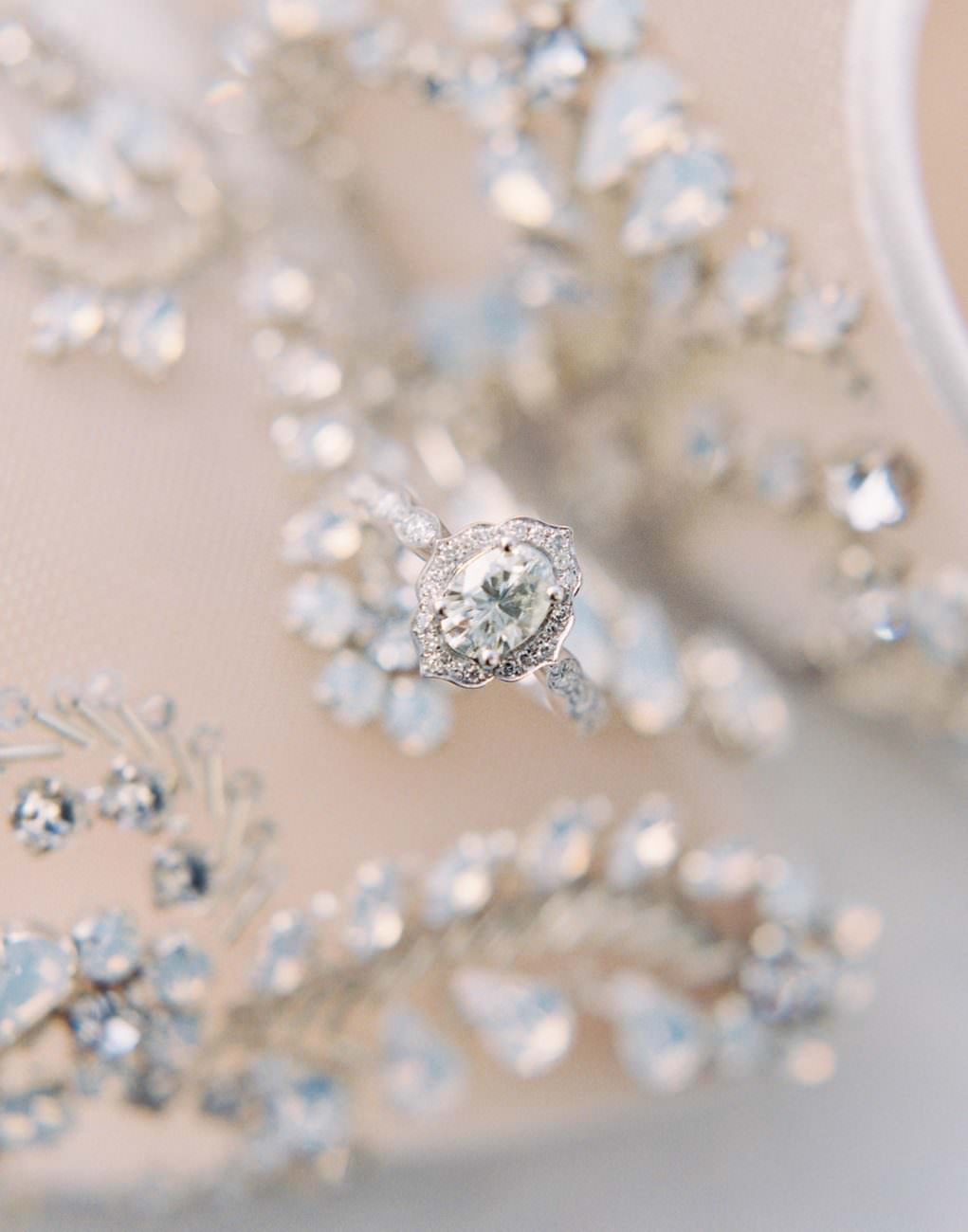 Orange Country wedding inspiration ring and shoe detail