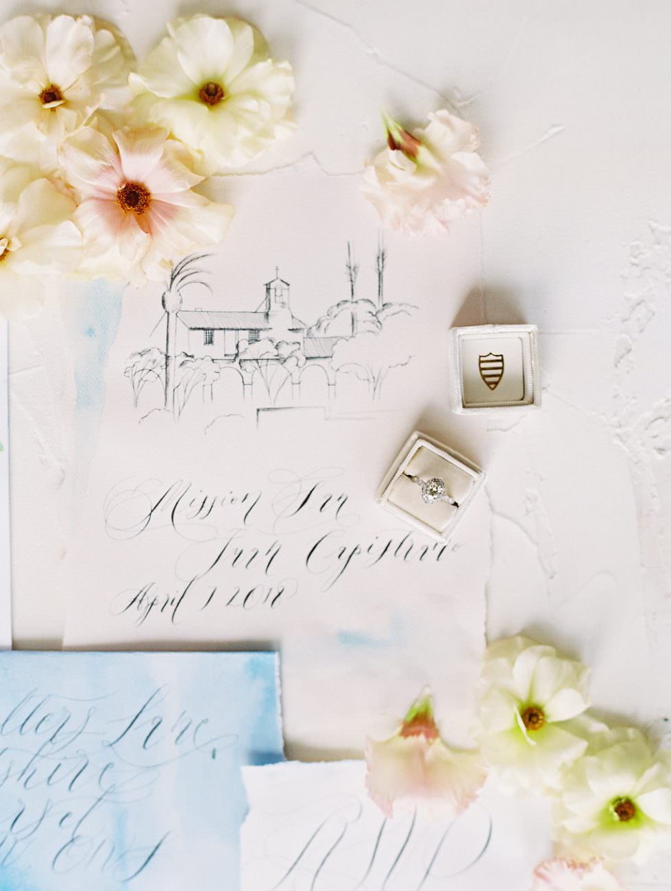 Orange Country wedding inspiration wedding venue drawing