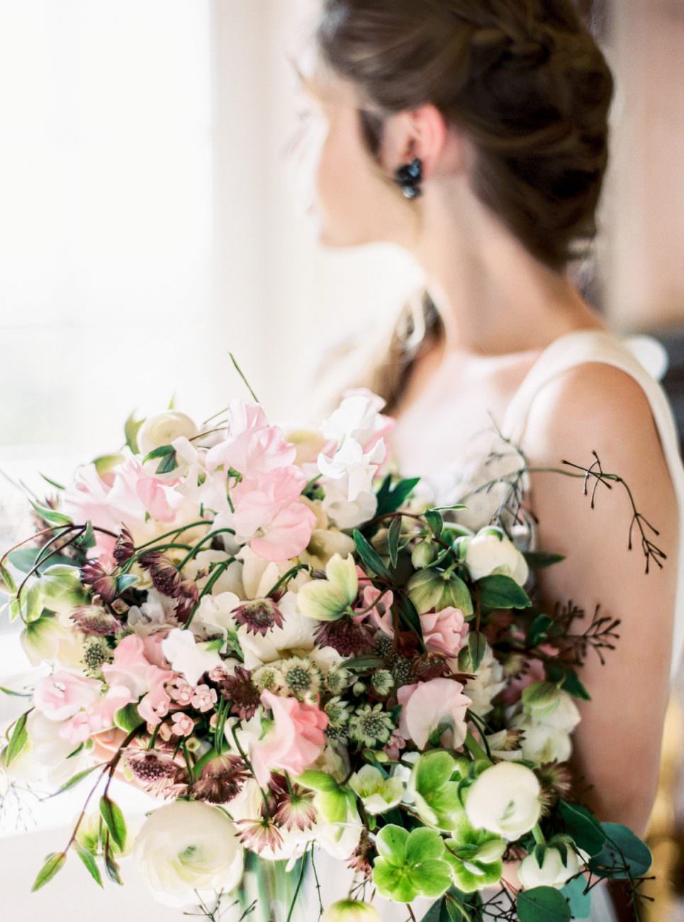 Palace Wedding Inspiration bridal bouquet close up