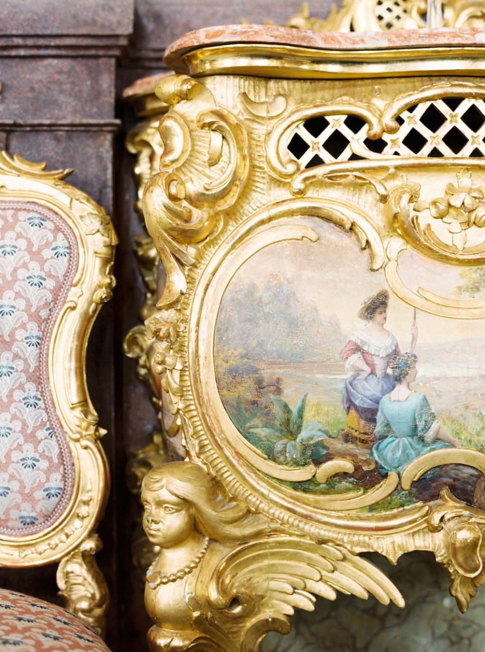 Palace Wedding Inspiration - gold ornate furniture