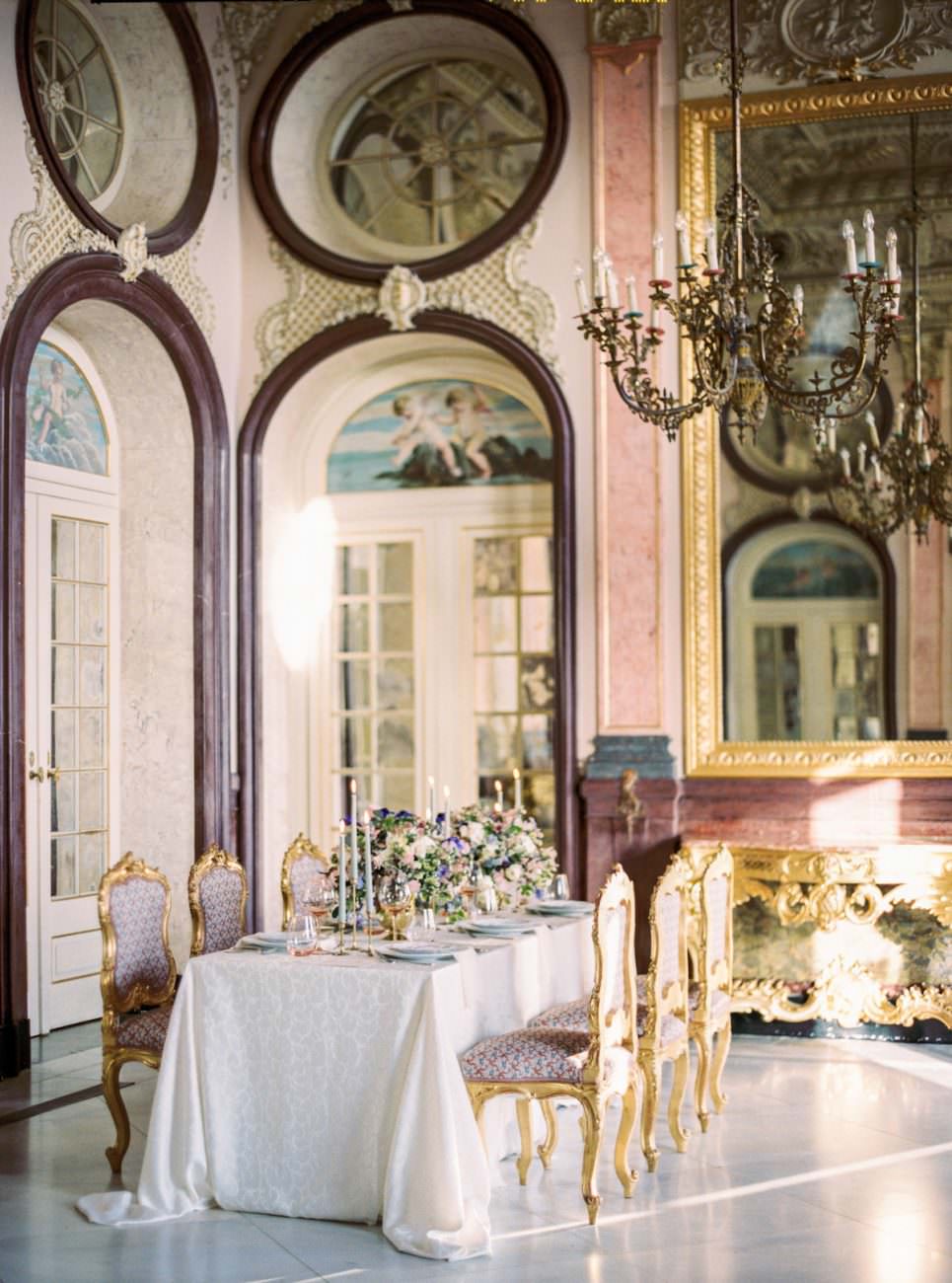 Palace Wedding Inspiration - table setting in palace