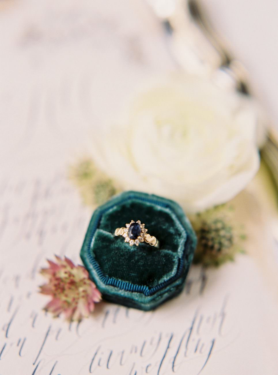 Palace Wedding Inspiration - ring with calligraphy
