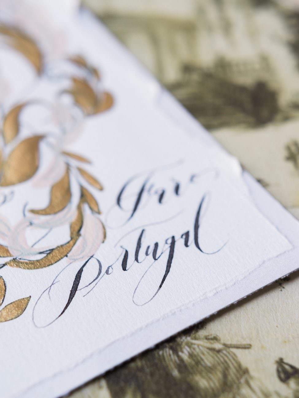 Palace Wedding Inspiration - save the date card detail
