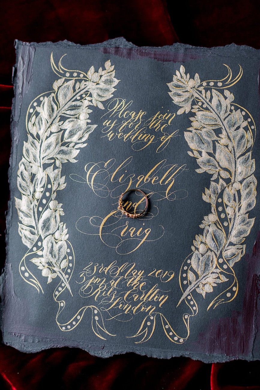 Baroque Wedding black wedding invitation