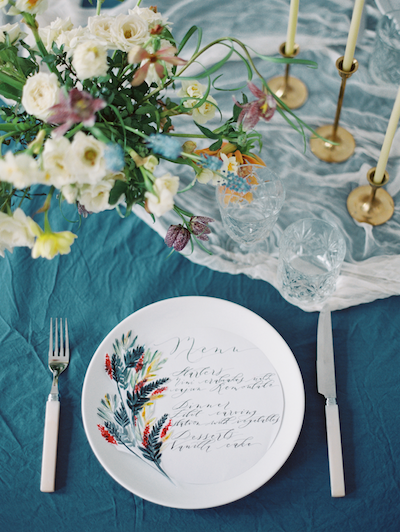Hand Painted Wedding Invitations wedding menu