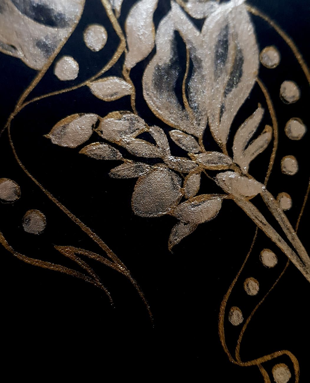 Black Tie Party Invitation gold crest gold painted detail