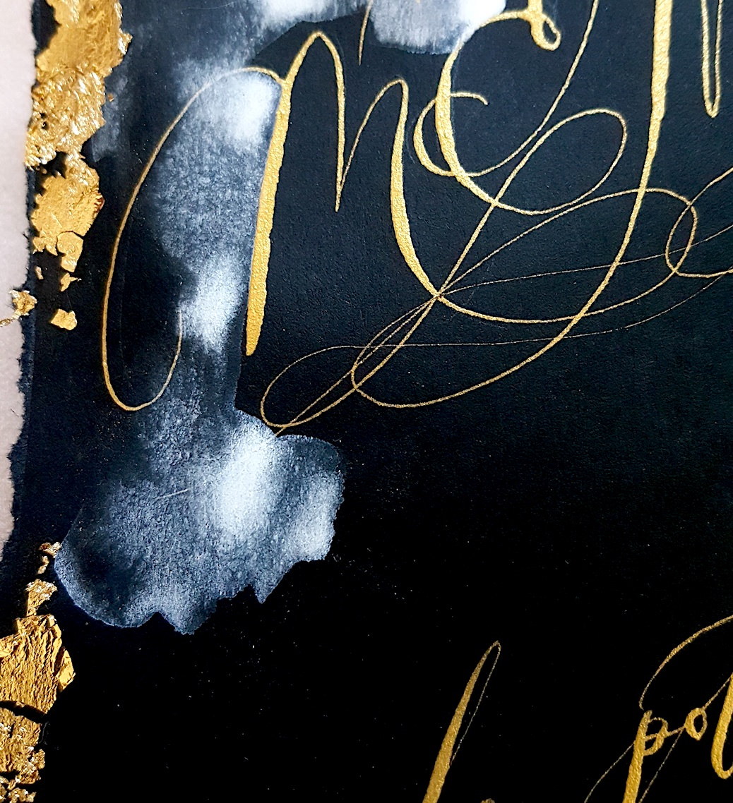 Custom Hand Painted Invitations menu with watercolour