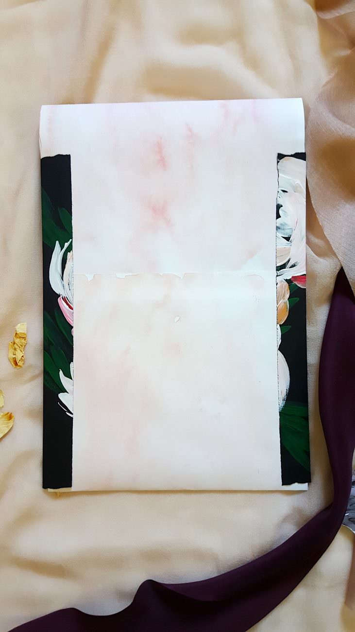 Custom Hand Painted Wedding Invitations envelope detail