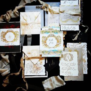 Wedding stationery business hand painted wedding invitations