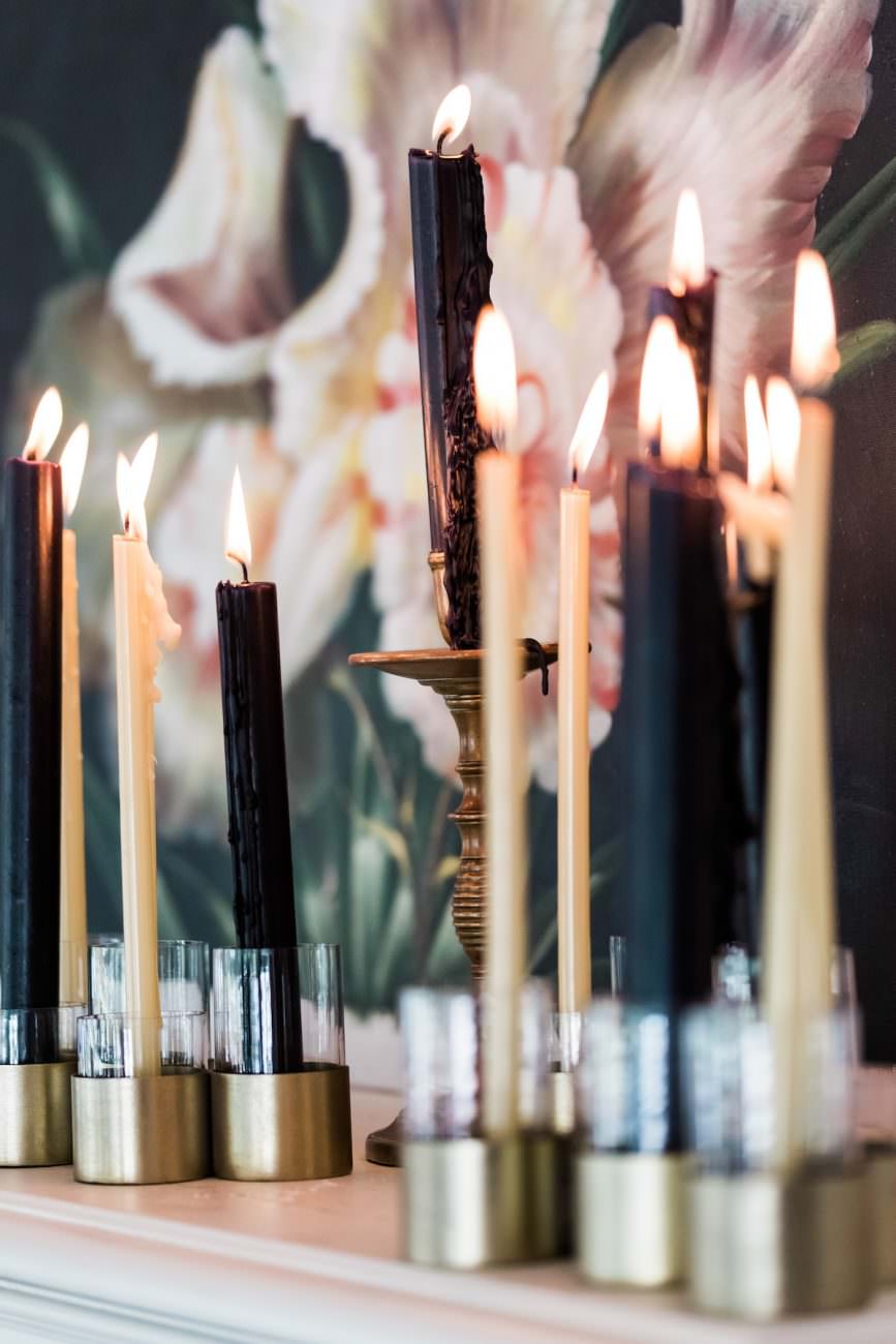 Fine Art Black Tie Wedding Inspiration Shoot black candles