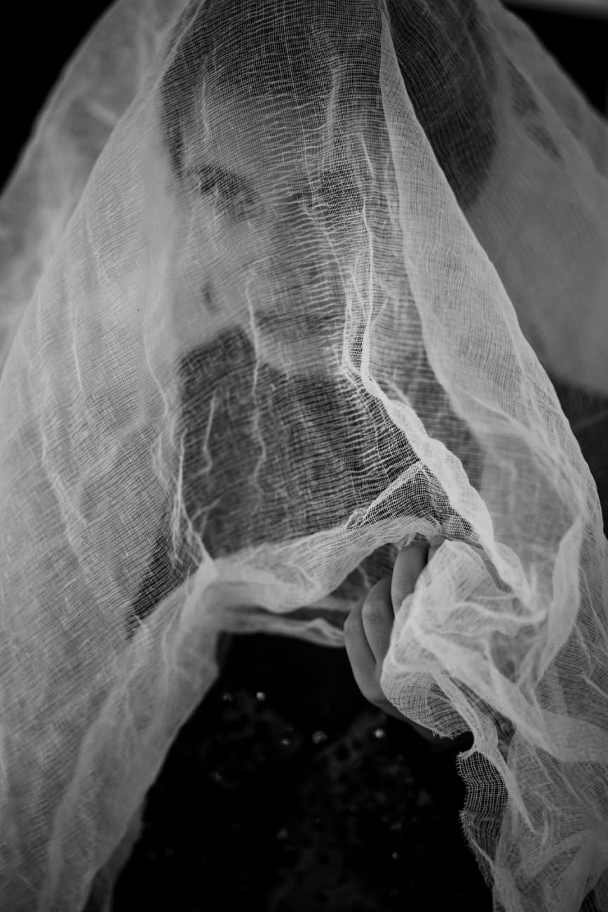 Fine Art Black Tie Wedding Inspiration Shoot bride with veil down