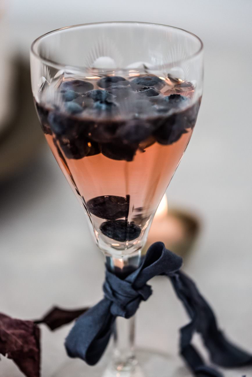 Fine Art Black Tie Wedding Inspiration Shoot with wine and cherries