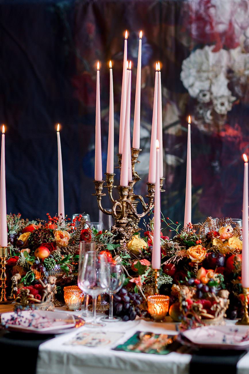 Baroque wedding inspiration with a lavish table setting perfect for a California wedding