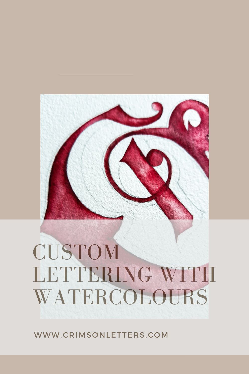 Custom Lettering with watercolour painting