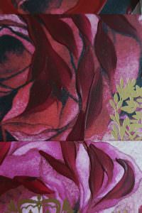 Hot pink and red close up red roses floral design for a luxury wedding envelope design