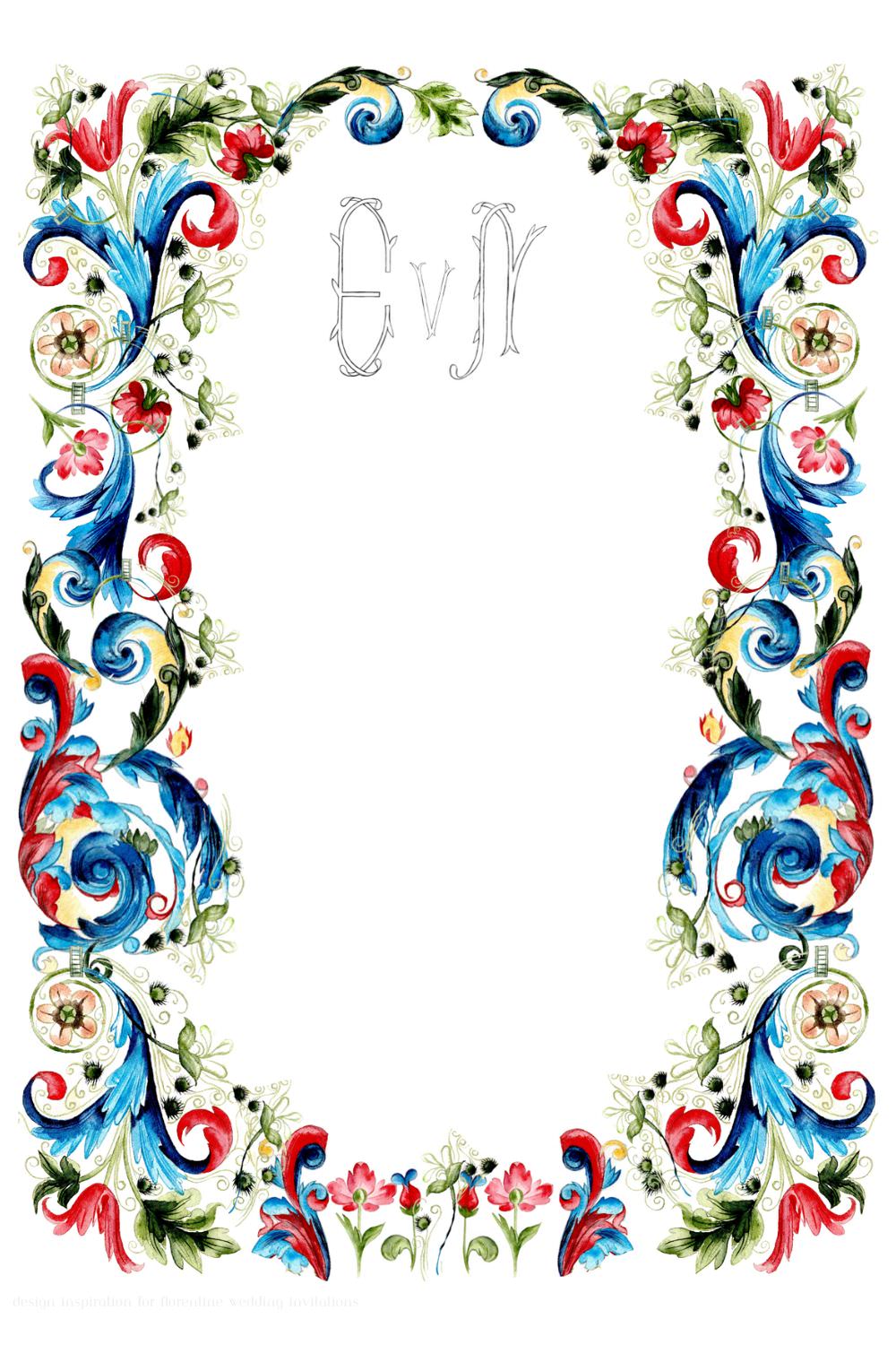 Florentine Wedding Invitations ~ Crimson Letters